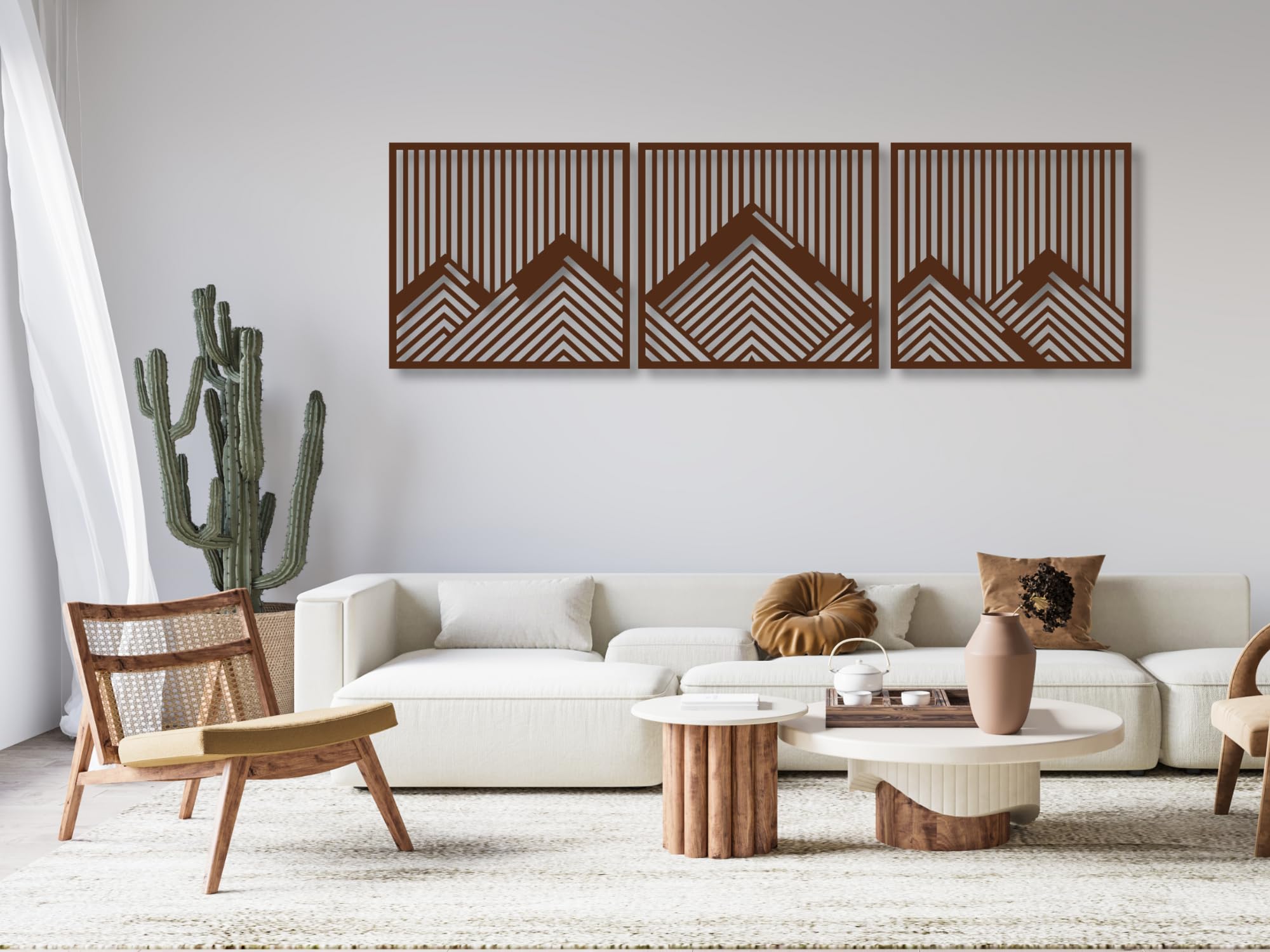Décor Mural 3D Alpes En MDF Noir - Découpe Laser, Style Moderne, Pour Salon, Chambre, Bureau, Sans Odeur - 2