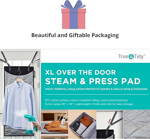 Miniatura 7 de True & Tidy Almohadilla protectora XL sobre la puerta, almohadilla de planchado y prensa, ayuda a proteger las superficies mientras la ropa