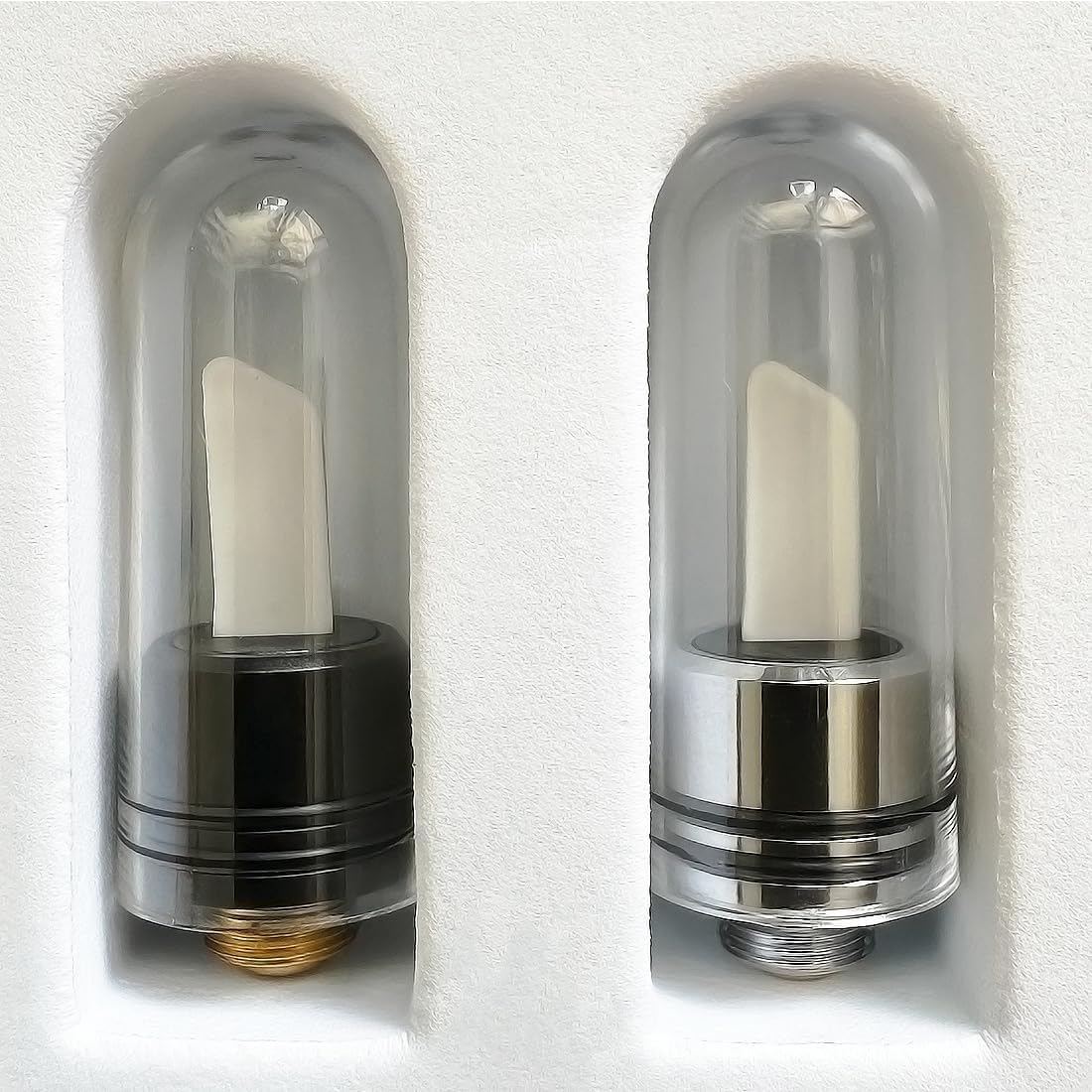 2 Pcs Ceramic Precision Heating Tips with Protective Caps (Black & Silver)
