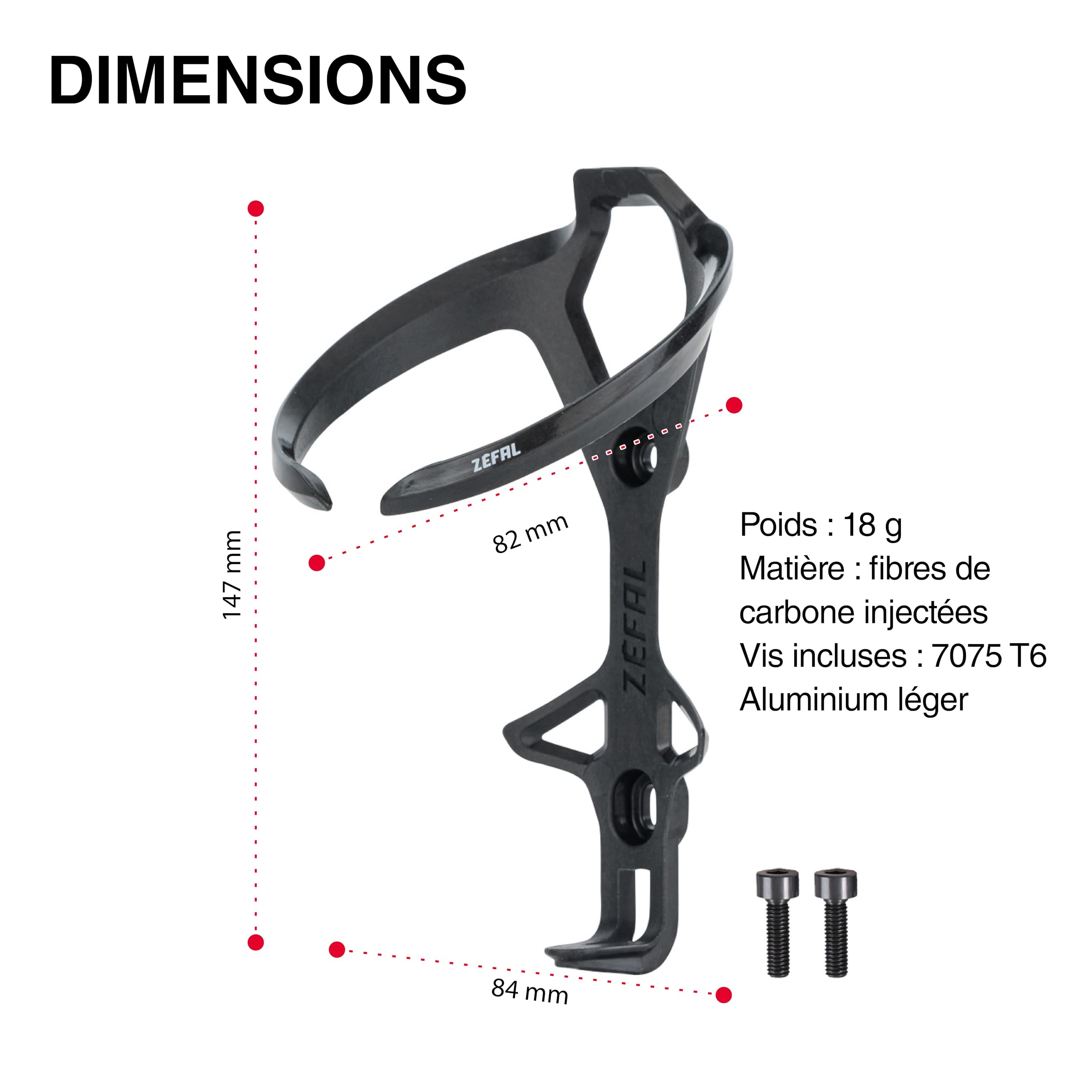 ZEFAL Pulse L2 - Portaborraccia Carbonio Bici - Porta Borracia Bicicletta in fibra di carbonio - 18g, Nero