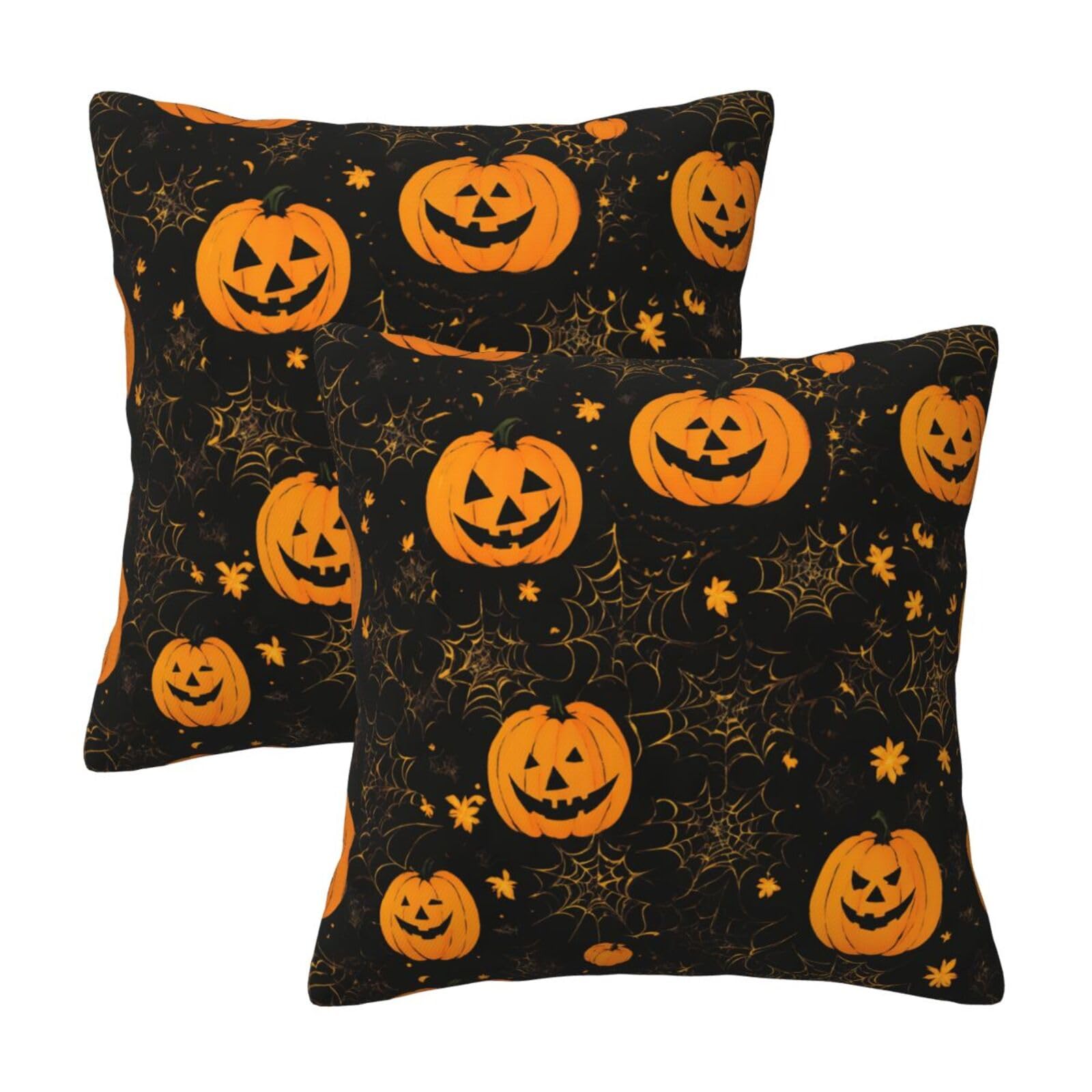 Kfjghhl Halloween Pumpkin Throw Pillow Covers Decorative Farmhouse Couch Pillow Case 4 Sizes Square Cushion Pillcase