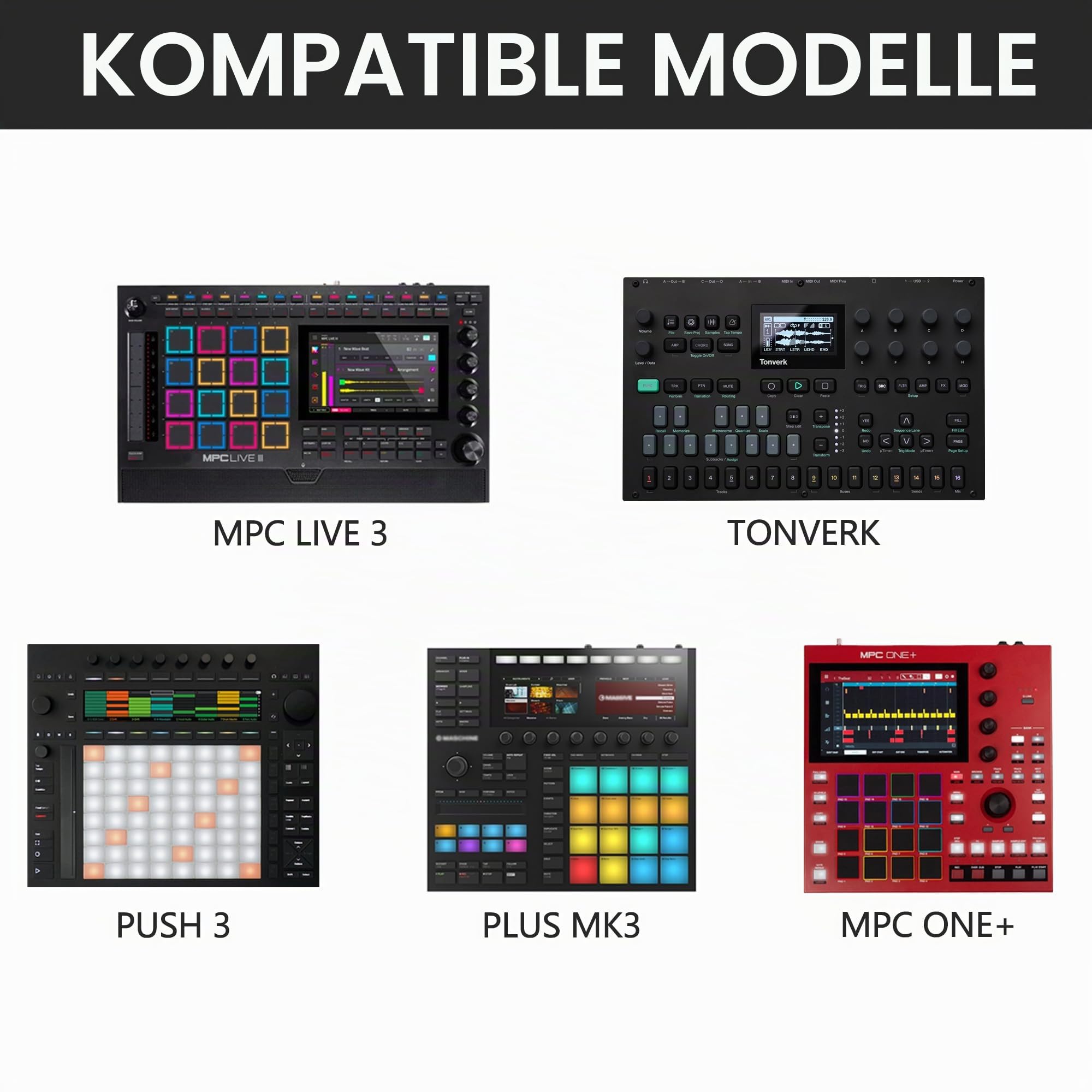 Musiin Aluminium-Drum-Controller-Ständer, tragbarer Kühlständer, kompatibel mit NI Maschine Plus MK3/Ableton Push 3 (schwarz)