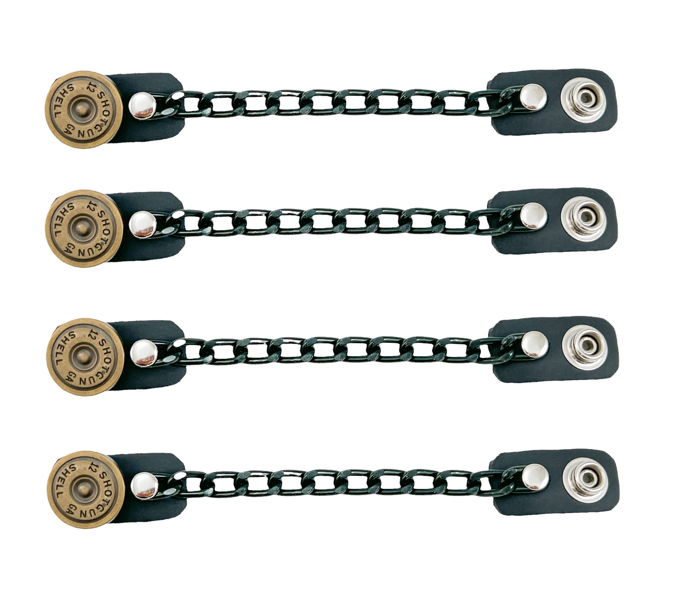 Funk Plus Motorcycle Vest Extenders Single Black Chain Regular Snap MC Jacket Made in USA (4