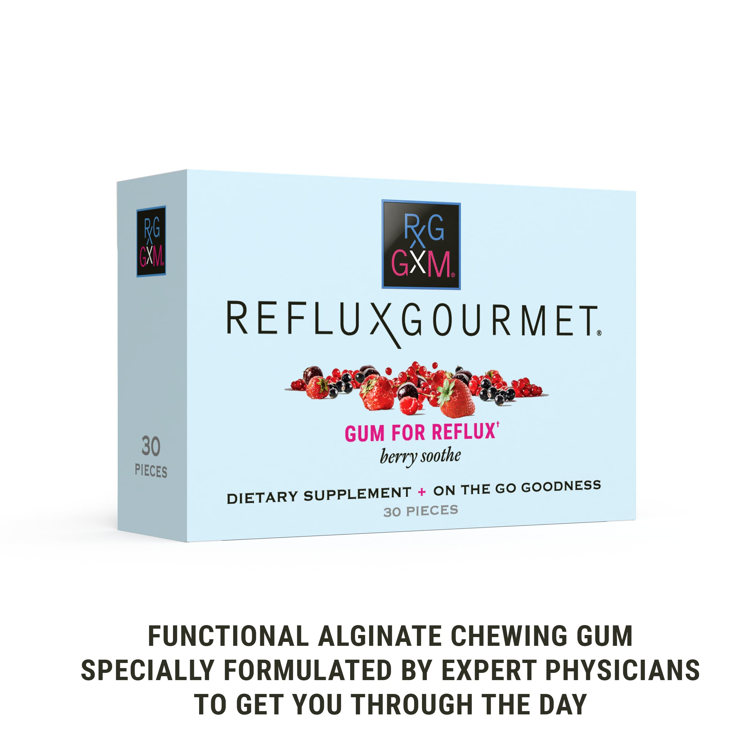 Reflux Gourmet Berry Soothe Gum Alginate Therapy Sodium Bicarbonate Gum for Acid Reflux, Oral, Cognitive, and Digestive Support, Natural with Ginger, Celeriac and Aloe, Sugar Free, Gluten Free, Vegan — Amazon image 3