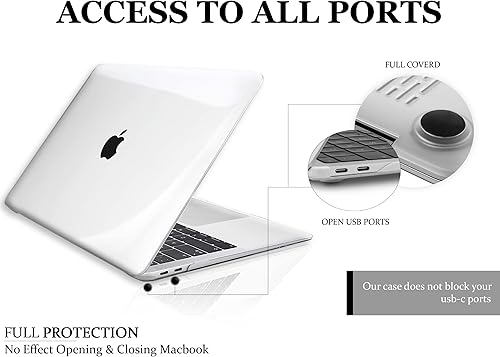 Miniatura 6 de Funda para MacBook Air de 13.6 pulgadas 2025 2024 2023 2022 Release M4 A3240 M3 A3113 M2 A2681, funda transparente, carcasa rígida de plástico y