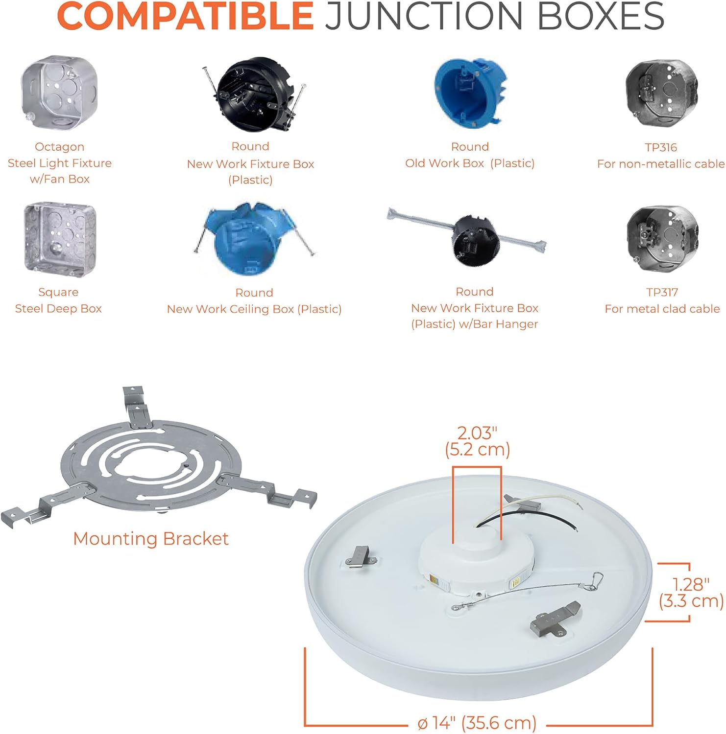HALO SMX 14-Inch Edgeless Surface Mount LED Downlight w/Selectable Lumens, Color Temperatures, Dimming - Round - SMX14RLSFSD2W