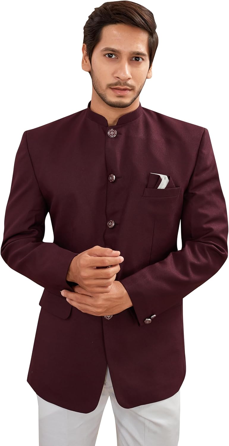 Men's Indian Ethnic Jodhpuri Casual Slim Fit Waist Coat Bandhgala Jacket