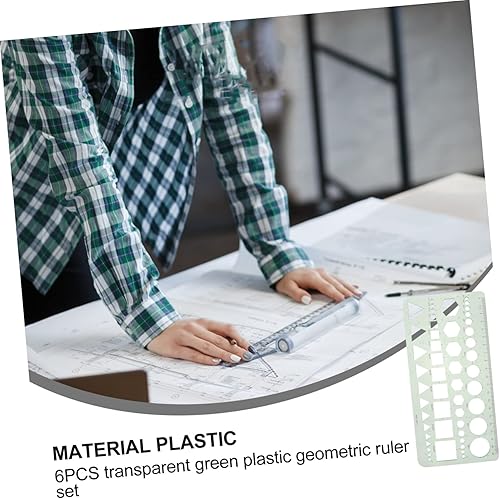 Miniatura 8 de 18 Uds Regla de dibujo matemático Reglas de dibujo geométrico Plantillas de medición geométricas Escala de arquitecto Plantillas de dibujo