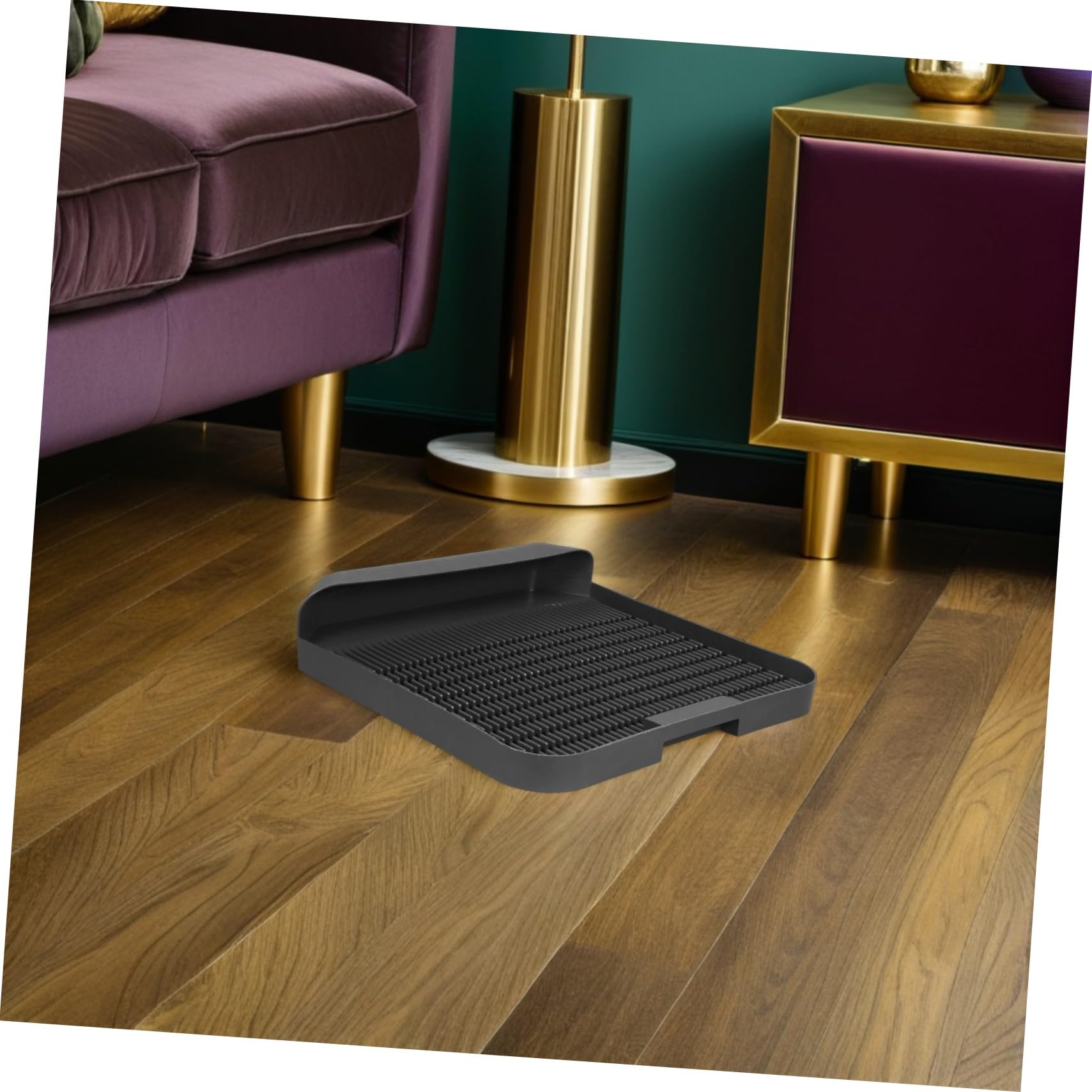 Alfombrilla para Arenero de Gato Antideslizante y Resistente al Agua Bandeja de Plástico para Control de Fácil de Limpiar y Proteger