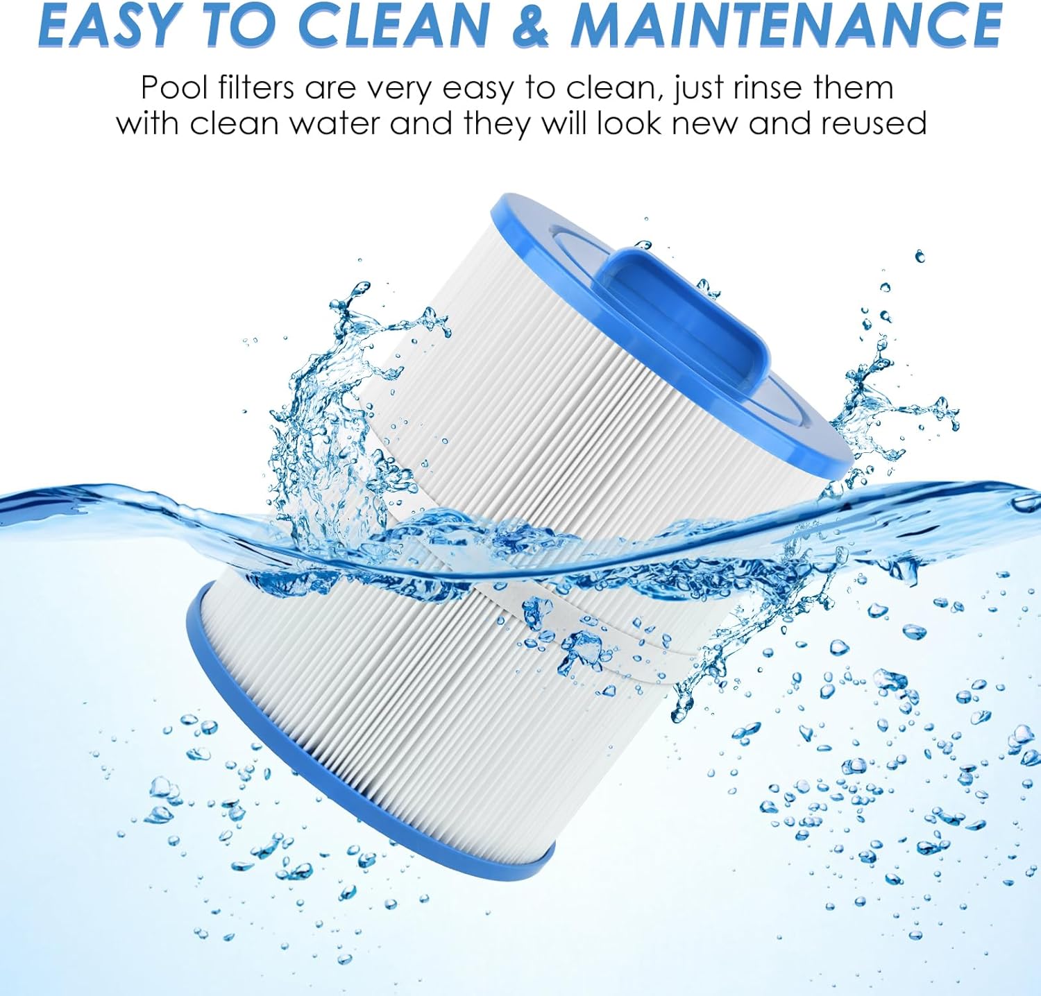 PACETAP 2 Pack Spa Filter Replacement for PAS50SV-F2M, Hot Tub Spa Filter Cartridge Compatible with Artesian Spas, Tidal Fit Swim 06-0006-12, 06-0005-12, 6CH-502, PAS50SV-F2M, FC-0311 - Image 4