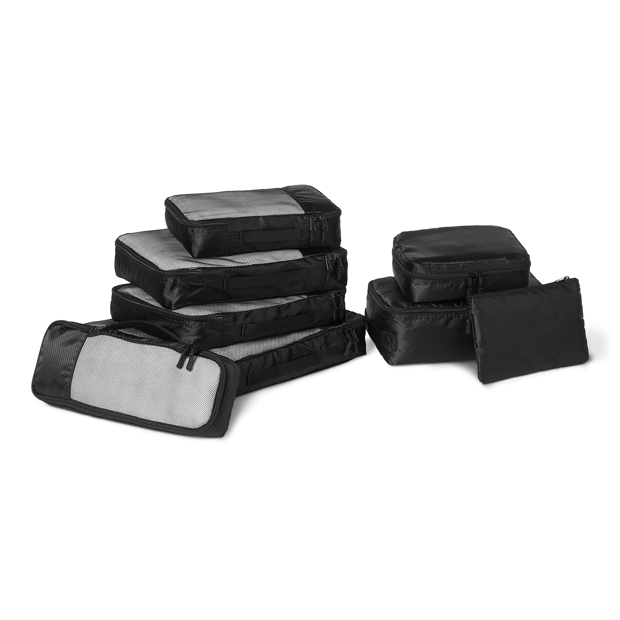 Amazon Essentials Packing Cubes Travel Accessories Set, Luggage Organizer with Double Zipper