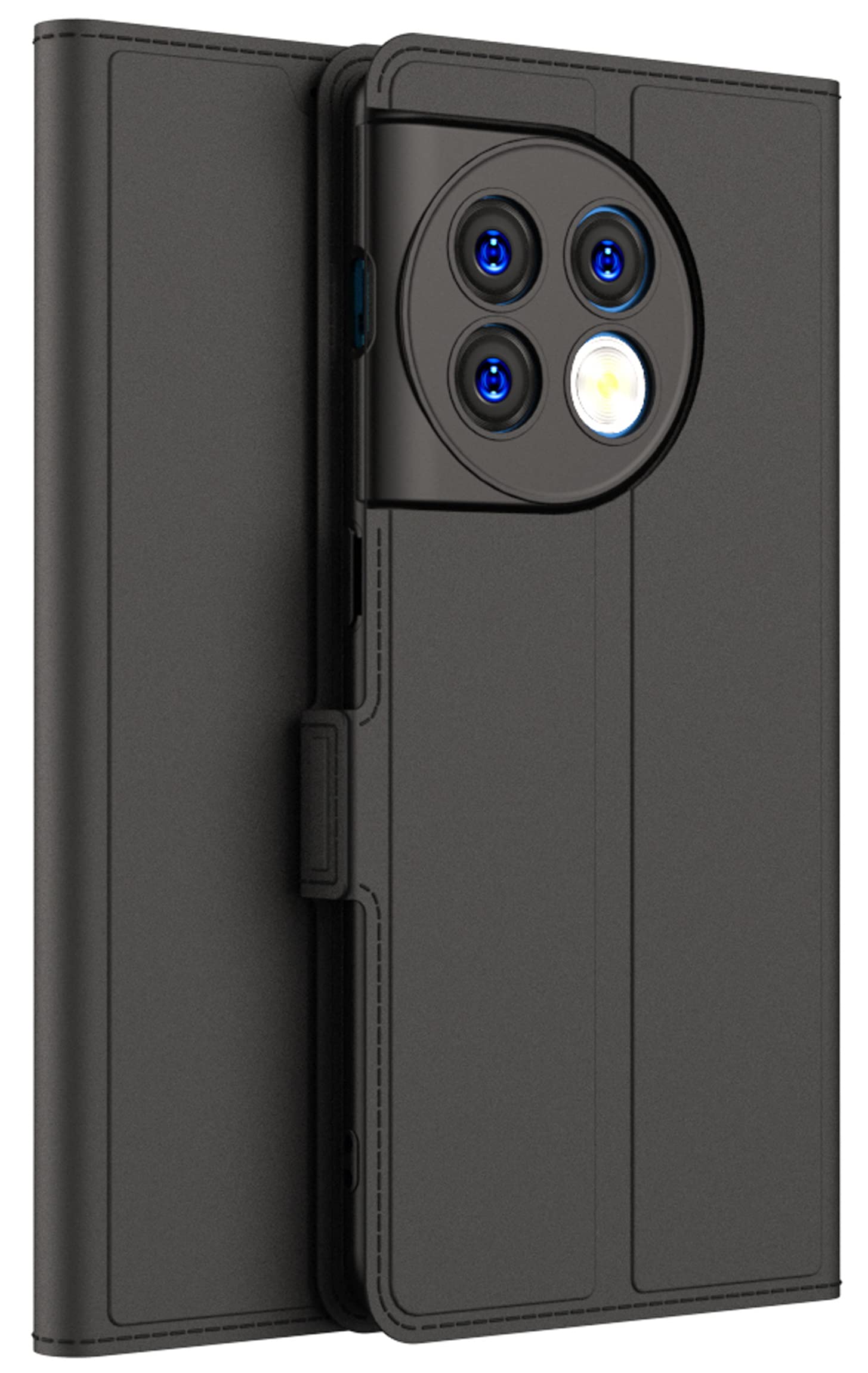 Kapa Noble Slim Magnetic Leather Flip Cover for OnePlus 11R | Card Holder Stand Leather Flip Wallet Case (Black) (B0C414LLC5) Amazon Price History, Amazon Price Tracker