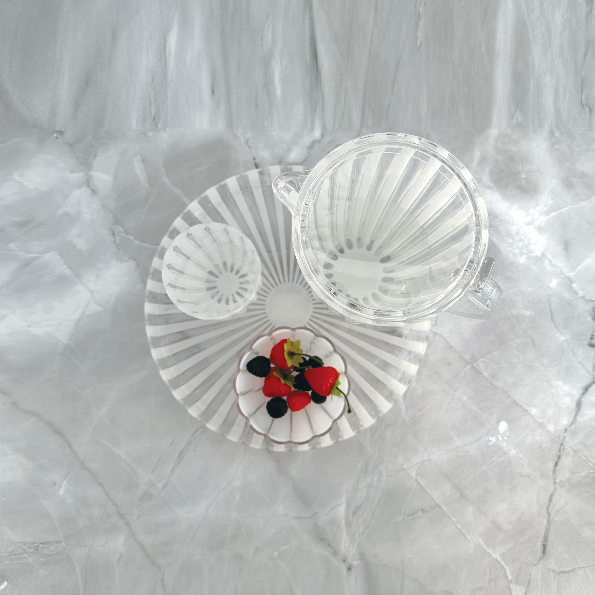 GUZZINI - Vassoio Tondo "Dolcevita", Bio-Based Plastic, Madreperla, 31x31xh3,5