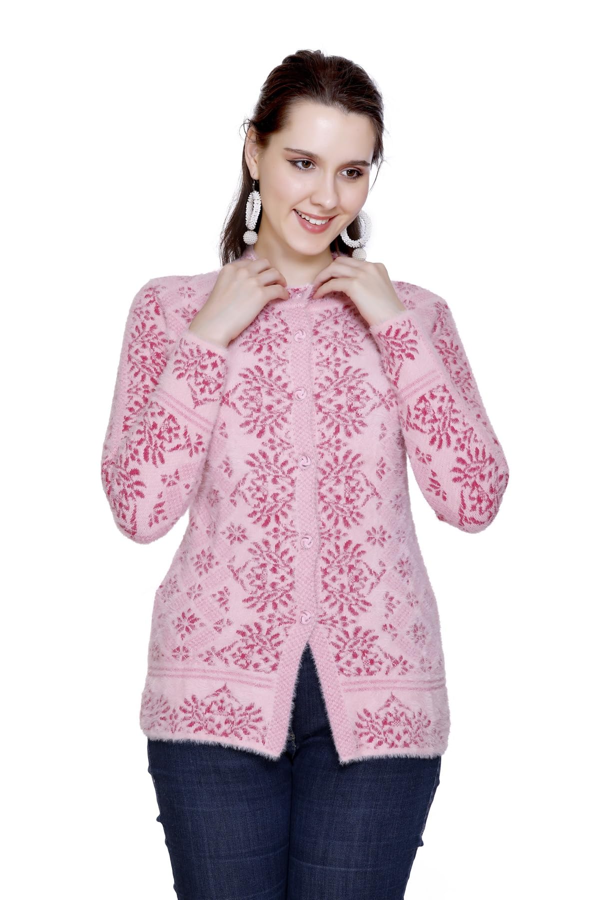 chatanya Premium Women's Buttoned Pure Woollen Knitted Cardigan/Sweaters-picture-20