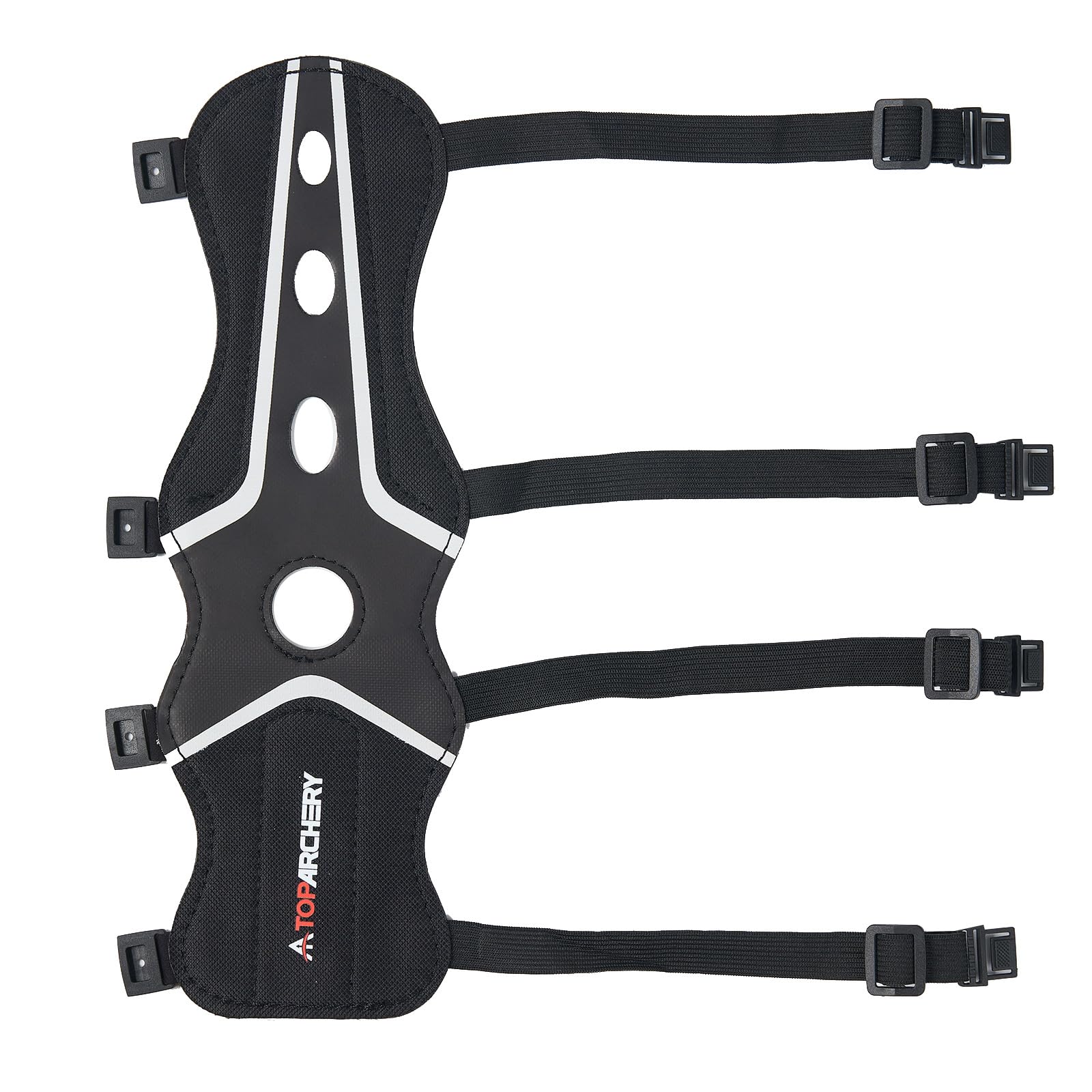 TOPARCHERY Archery Arm Guard & Finger Tab Gloves, Leather Arm Protector Adjustable Protective 4-Strap Accessory Lightweight for Hunting Target Shooting (S)