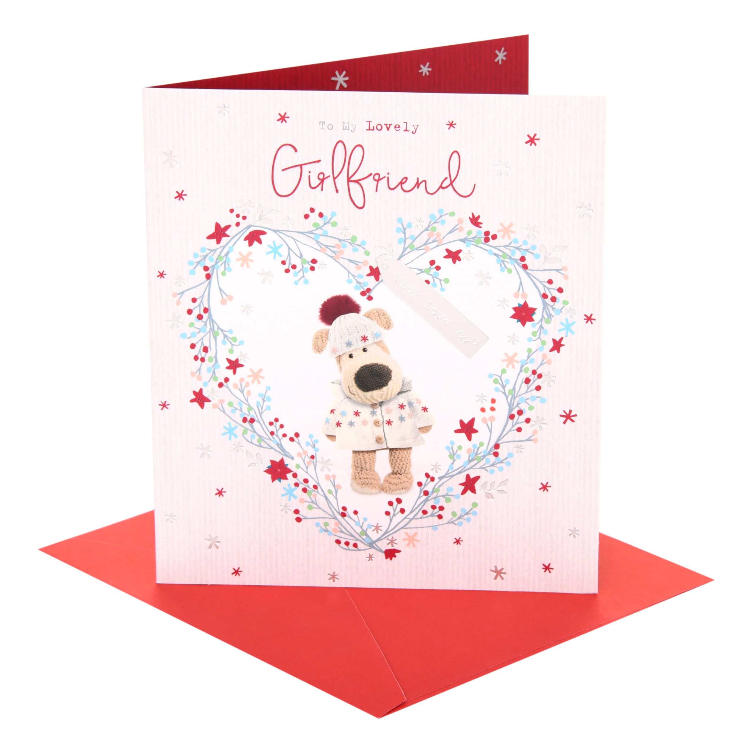 Boofle | Christmas Card for Girlfriend | Xmas Presents | Her, Girls, Women | Cute Design | With Envelope | 18.4 x 15.9 cm