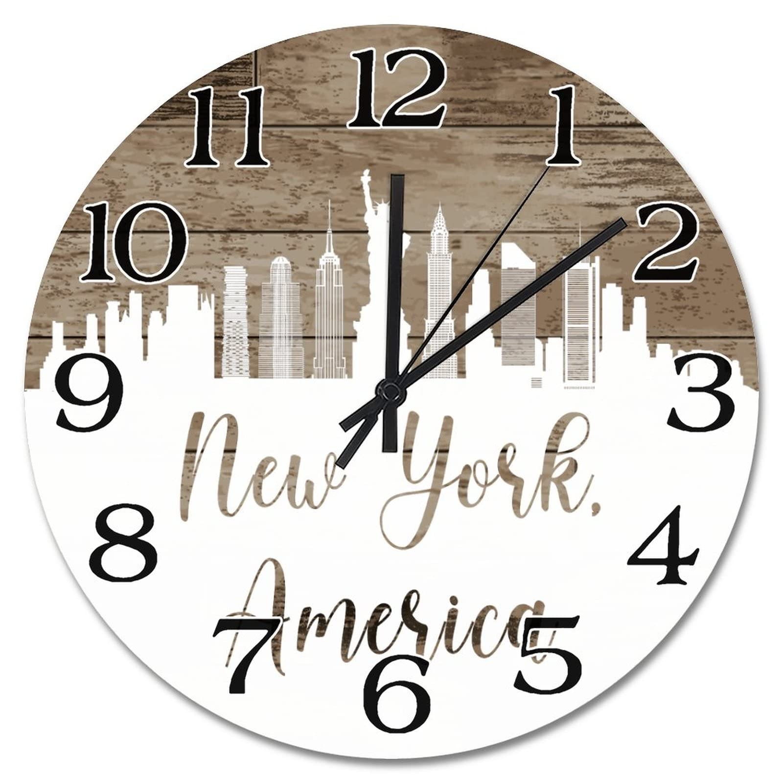 Horloge murale New York silencieuse de 38 cm sans tic-tac