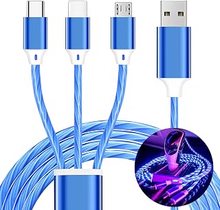 3 in 1 Light up Charging Cable,Multi LED Charging Cable,Light Up Charger Cord,3A USB Cable,Compatible with Most Smart Phones