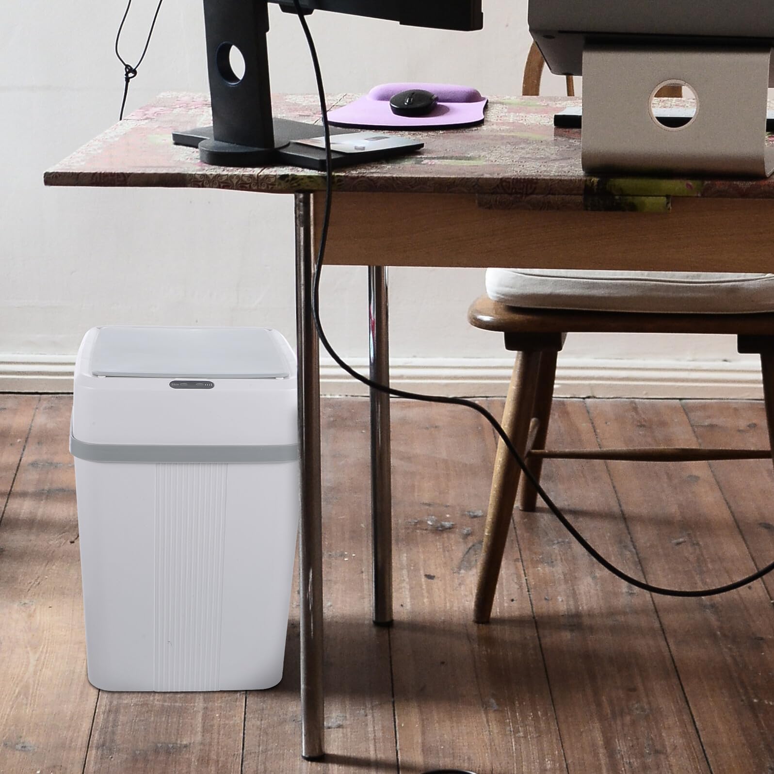 BESPORTBLE Papelera Inteligente con Sensor de Movimiento Cubo de Basura Automático de Plástico con Tapa Capacidad Diseño Moderno para Cocina Baño y Hogar