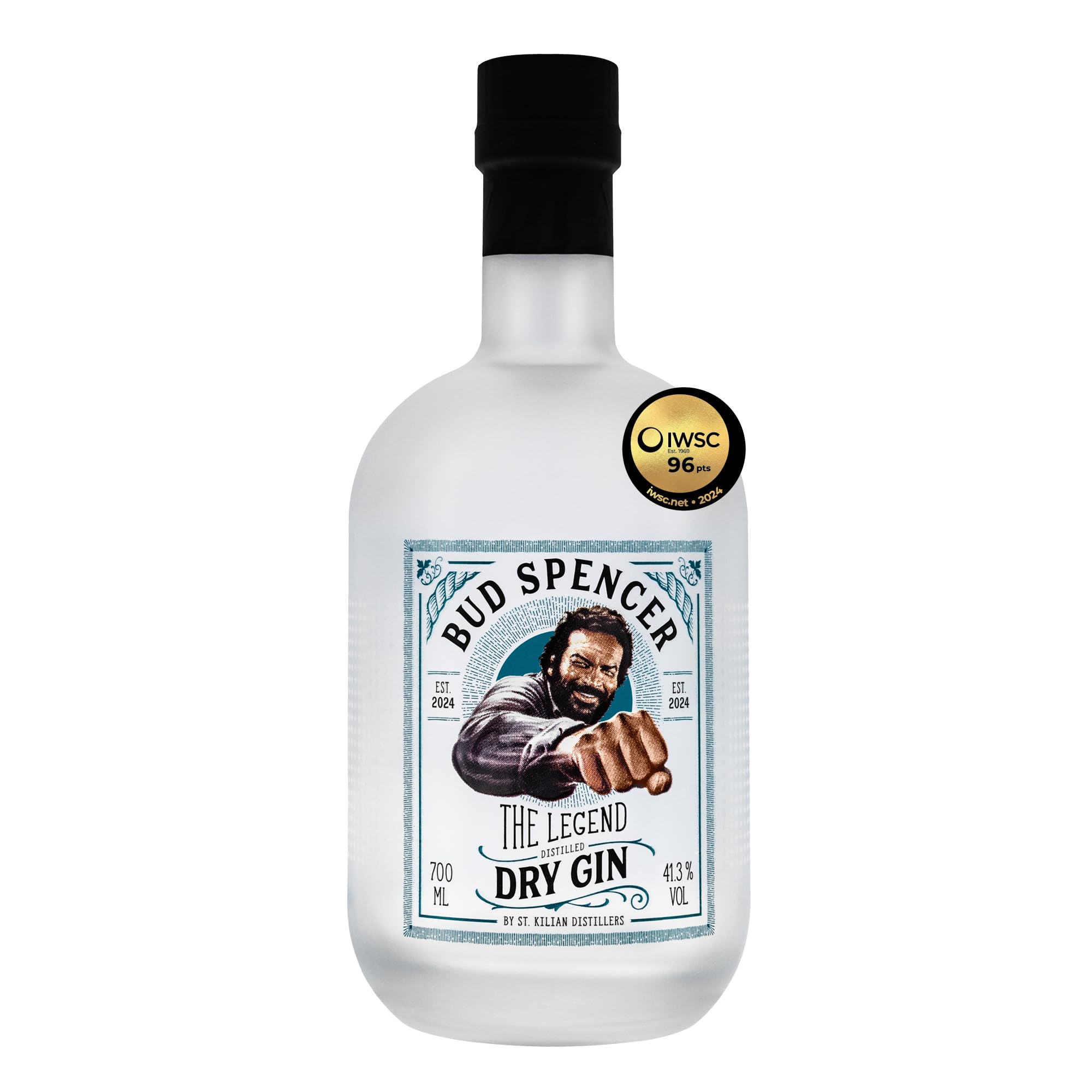 Bud Spencer Dry Gin - The Legend - [41,3% Vol, Distilled 0,7l] Premium Gin Angebote - Bud Spencer und Terence Hill Fanartikel - Geschenk für Männer - Geschenkset Herren - Geschenke Box