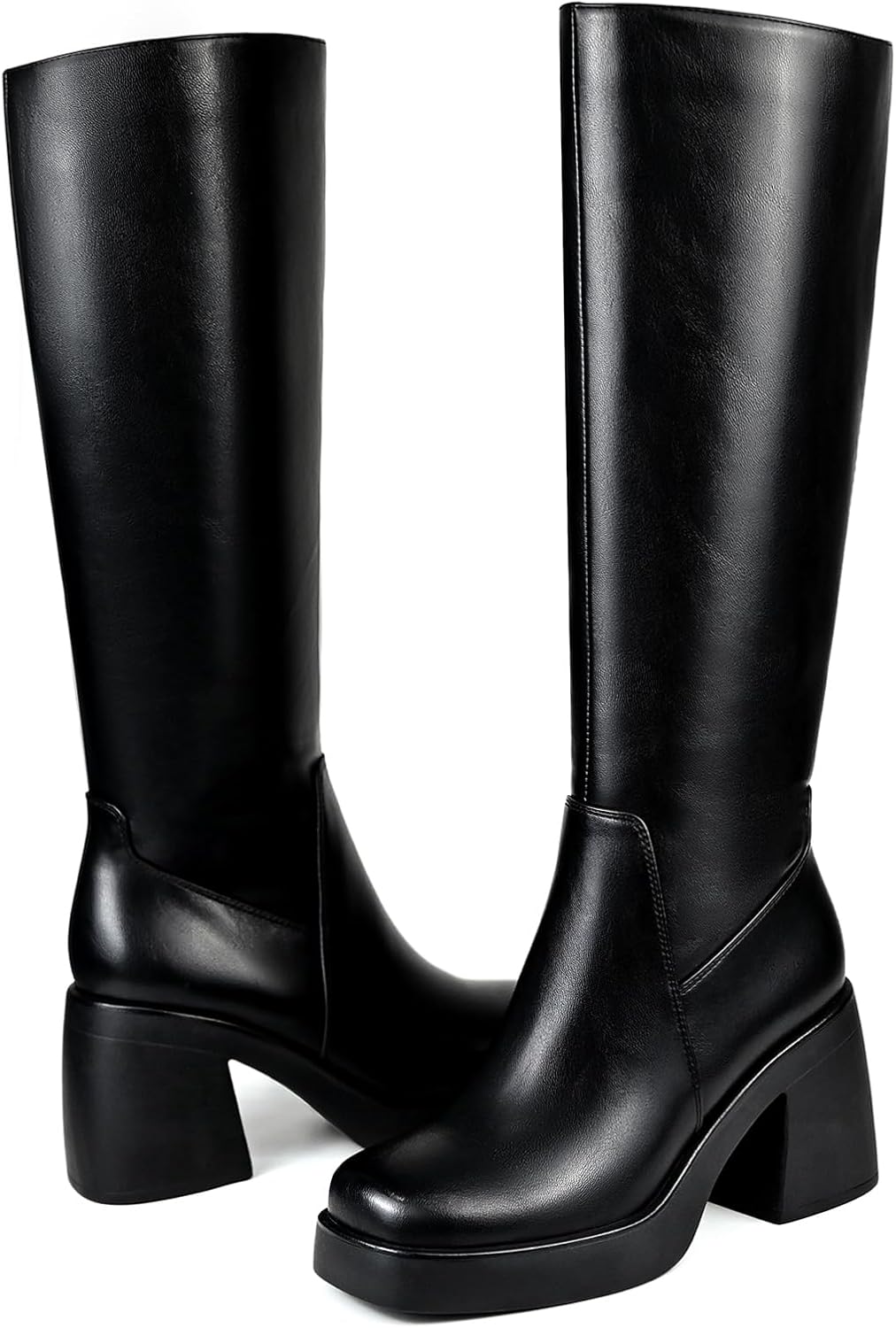 Women's Platform Knee High Boots Chunky Heel Fashion Casual Tall Boot