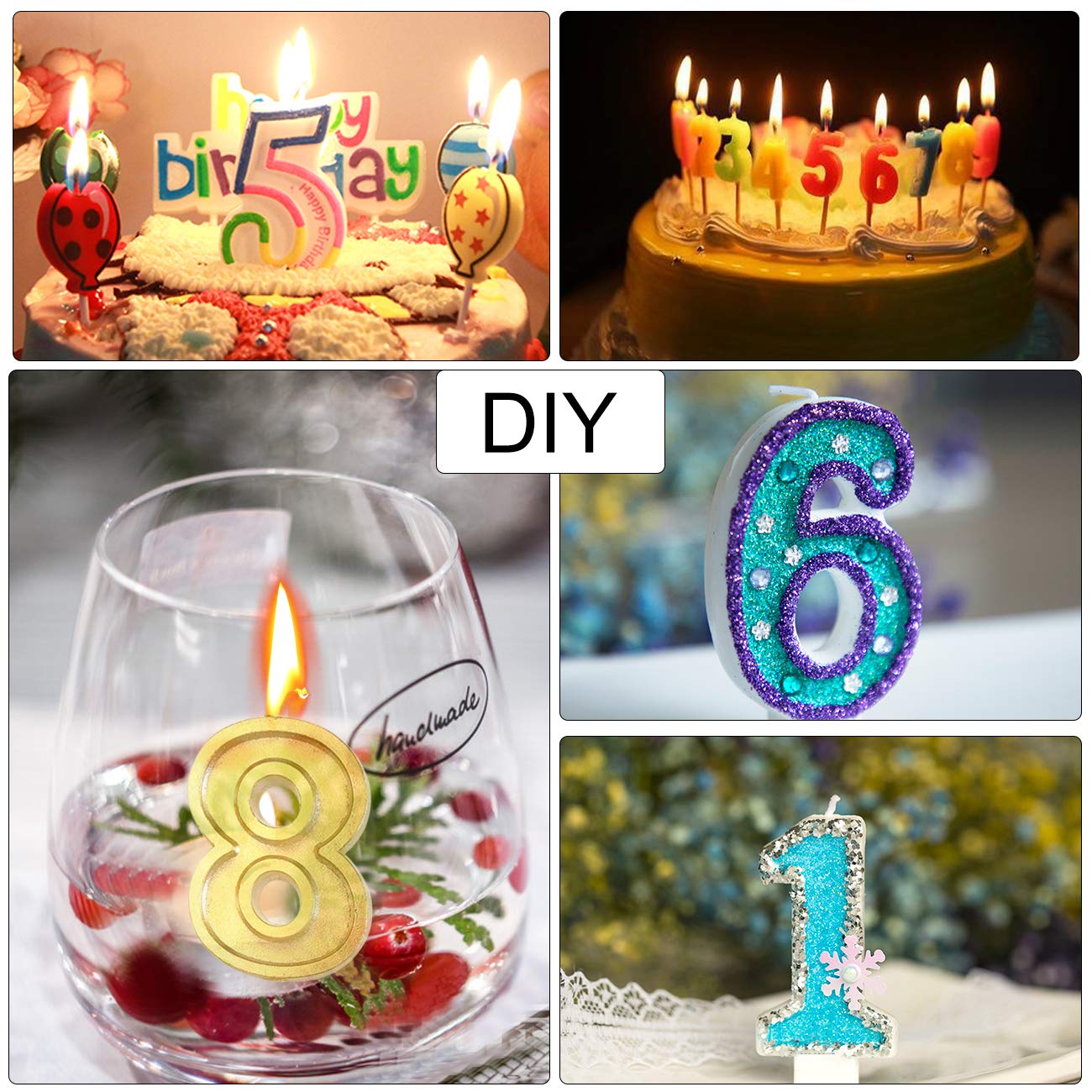 Amazon.co.jp: Palksky ハンドメイド 数字 バースデーキャンドル型