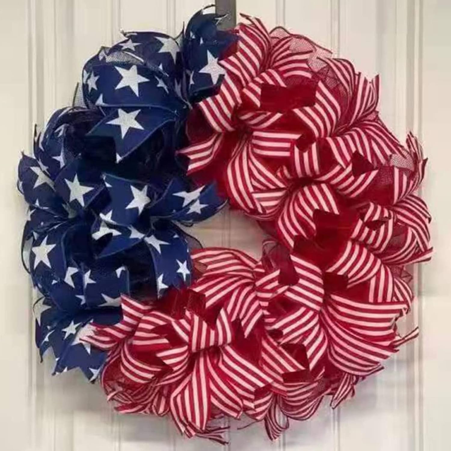 Amazon.com: Patriotic Wreath for Front Door, 4th of July Garland with ...