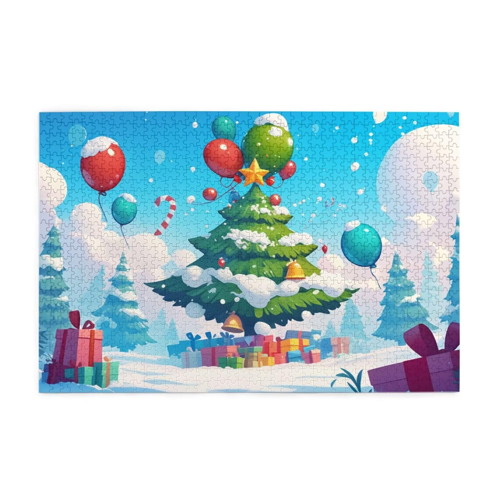 Puzzle 1500 elementów Puzzle Choinka DIY Krajobraz Układanka Dorośli Gra Wyzwanie-Początkujący Myślenie Gry i Zabawa - Nowoczesna Dekoracja Ścienna, Wyjątkowa Dekoracja Sypialnia Prezent Kobieta