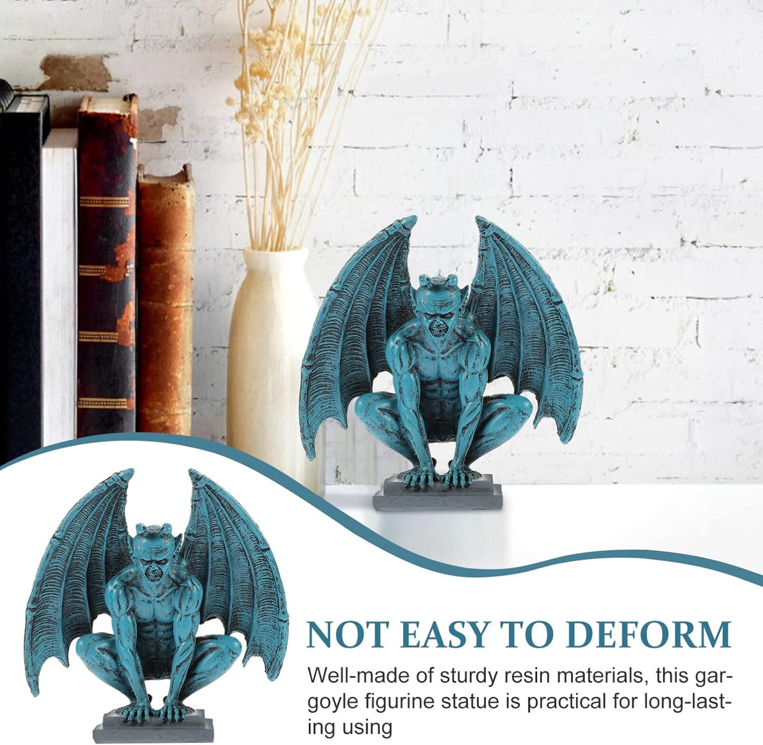HOMSFOU Gargoyle Statue Devil Gothic Statue Outdoor Statues Home Decoration Figurines for Outdoors Outdoor Decor Gargoyle Figure Garden Decor Garden Statues Resin Demon Coat Hanger