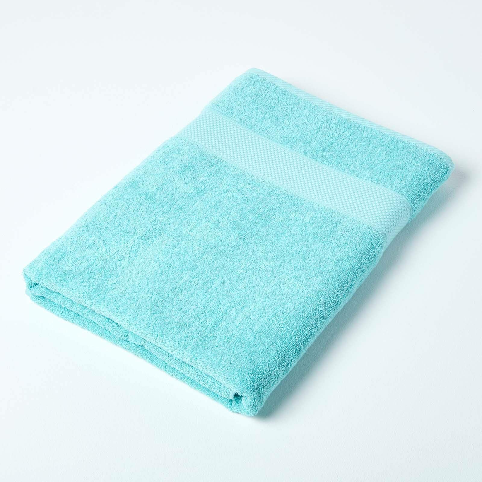 HOMESCAPES Aqua Turkish Cotton Jumbo Towel Super Soft Thick & Absorbent 500 GSM Towel Heavy Weight for everyday Luxury