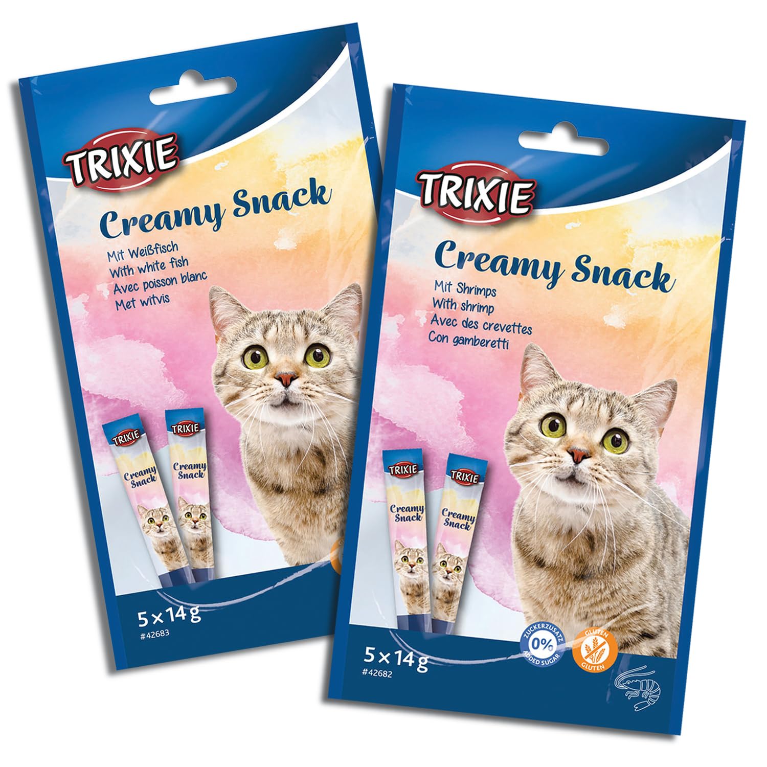 Trixie Cat Treat Combo of Creamy White Fish Snack and Creamy Tuna & Shrimp Snack, Nutrient Rich Treats for Cats, Suitable for All Breeds – (Pack of 2) (B0CZ46J1M1) Amazon Price History, Amazon Price Tracker