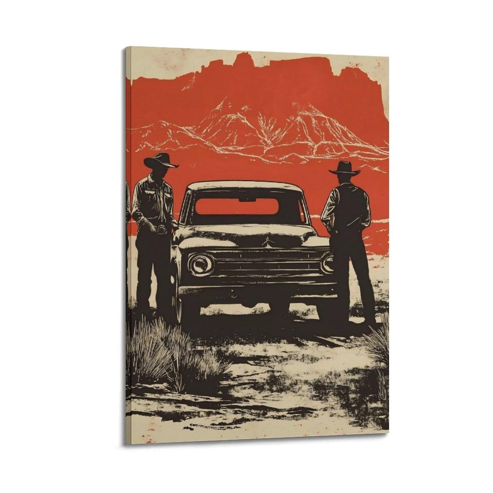 Juwrhrhhrh Frame-Style Mountain Cowboys (3) Poster Canvas Aesthetic Wall Art Painting Decor For Living Room Bed Room 20X30inch(50X75cm)