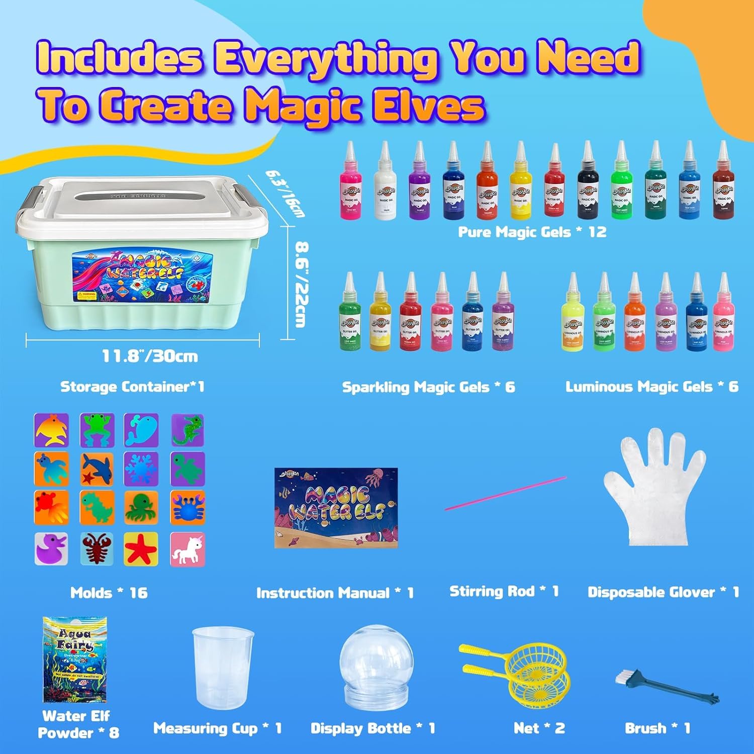 Blissofun Aqua Gelz Set, de Gel de Agua Mágico 3D DIY, Magic Gel Kit con 24 colores y 16 formas — view 2