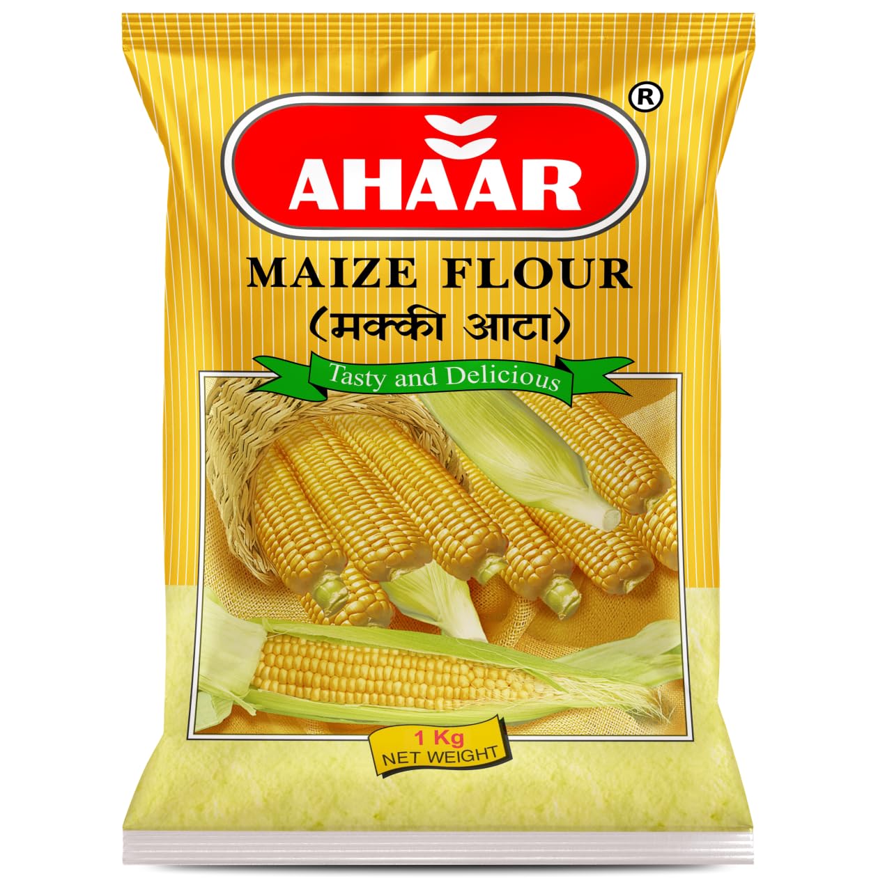 Ahaar Makki Atta 10kg | Corn Flour | Maize Flour(1Kg X 10 Pack) Pack of 10