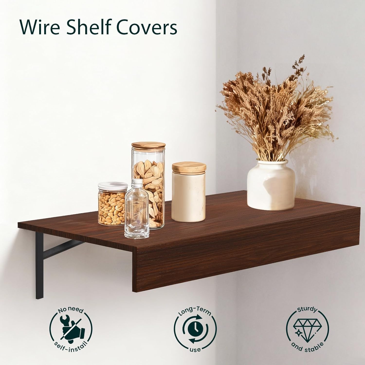 Wire Shelf Covers, Wire Shelf Covers for Pantry, Wardrobes, and Wire Racks, Creating a Clean and Smooth Appearance That Does Not Require Assembly, Prevents Scratches, Easy to Clean