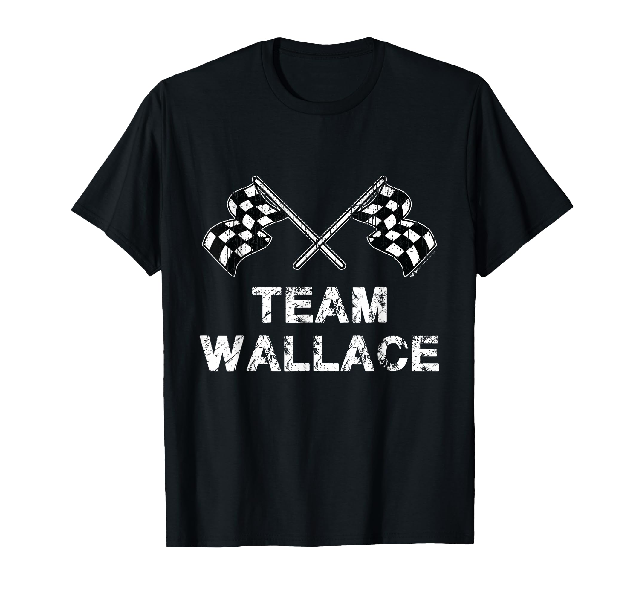 Vintage Team Wallace Family Checkered Flag Racing T-Shirt