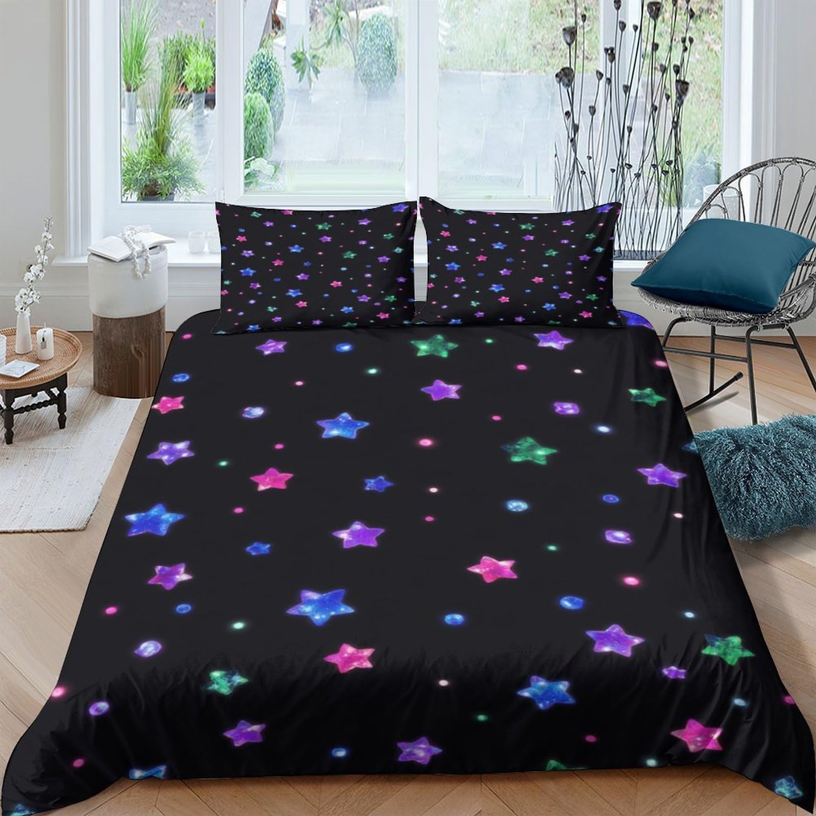 Housse de couette étoiles pour s'endormir sous un ciel nocturne
