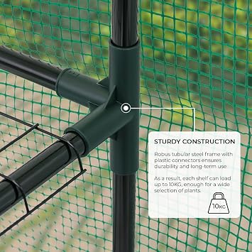 Walk-In Greenhouse with Shelves 143x73x195cm – Reinforced PE Cover Portable Outdoor Garden Green House for Plants Tomatoes Seedlings Vegetables – Heavy Duty Mini Grow House( Green)