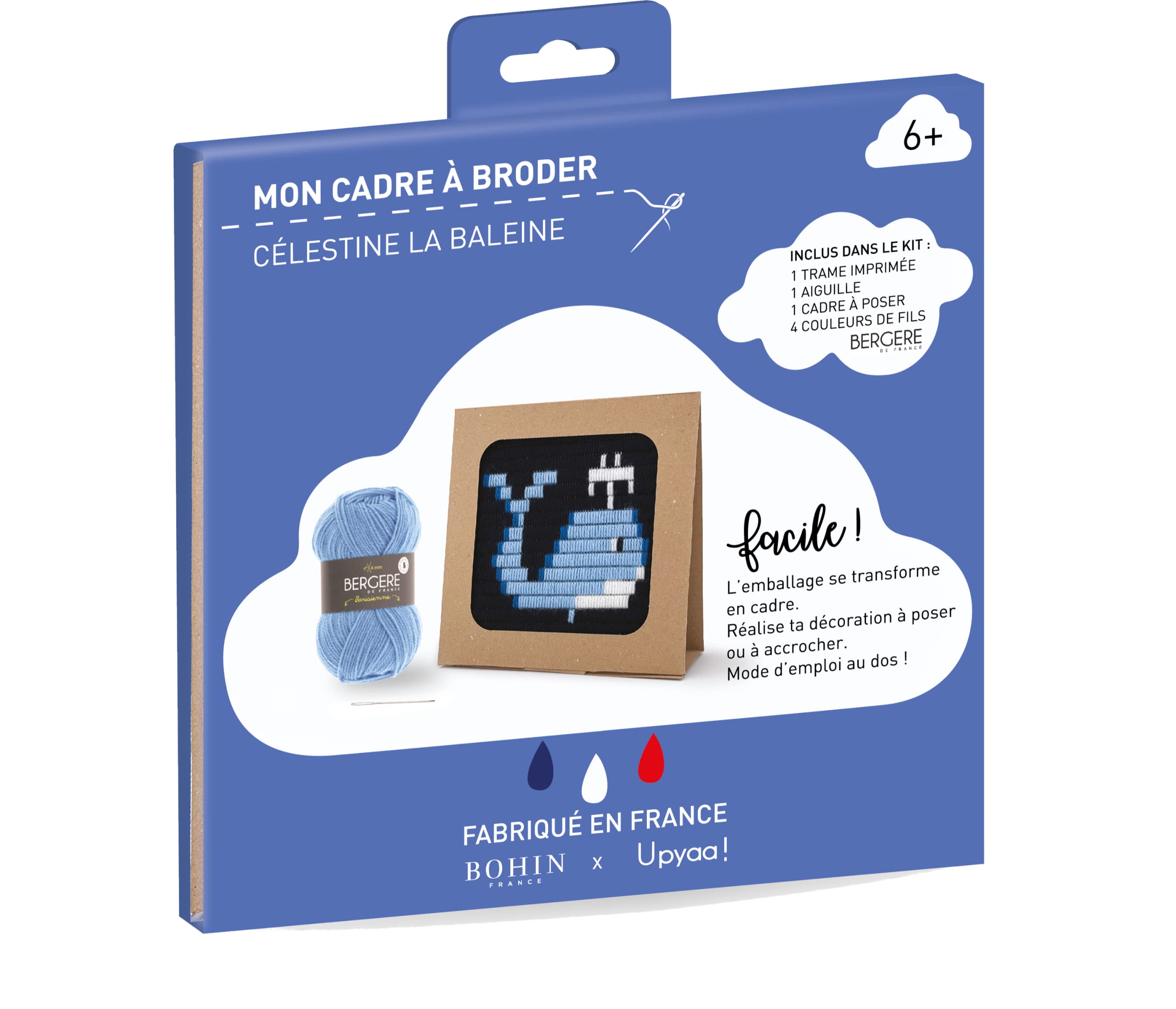 Upyaa 430502 Canvas + Whale Frame, Multi-Coloured