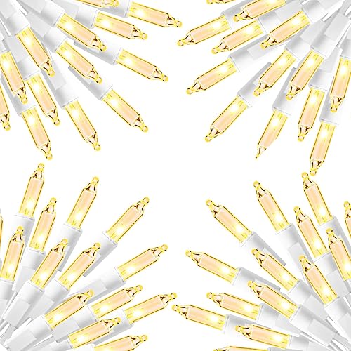 Dazzle Bright 4 Pack Warm White Christmas Mini String Lights, Total 120FT 600 Count Incandescent Tree Lights, Waterproof Christmas Decorations for Indoor Outdoor Garden Yard Decor