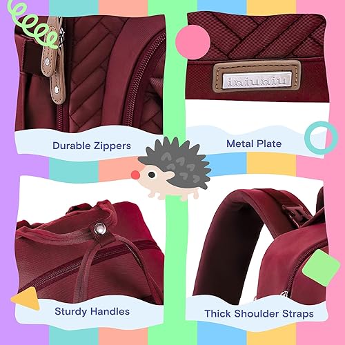 Miniatura 5 de iniuniu Mochila para pañales, kit 4 en 1, bolsas de bebé unisex grandes para niños y niñas, mochila de viaje impermeable con bolsa para pañales,