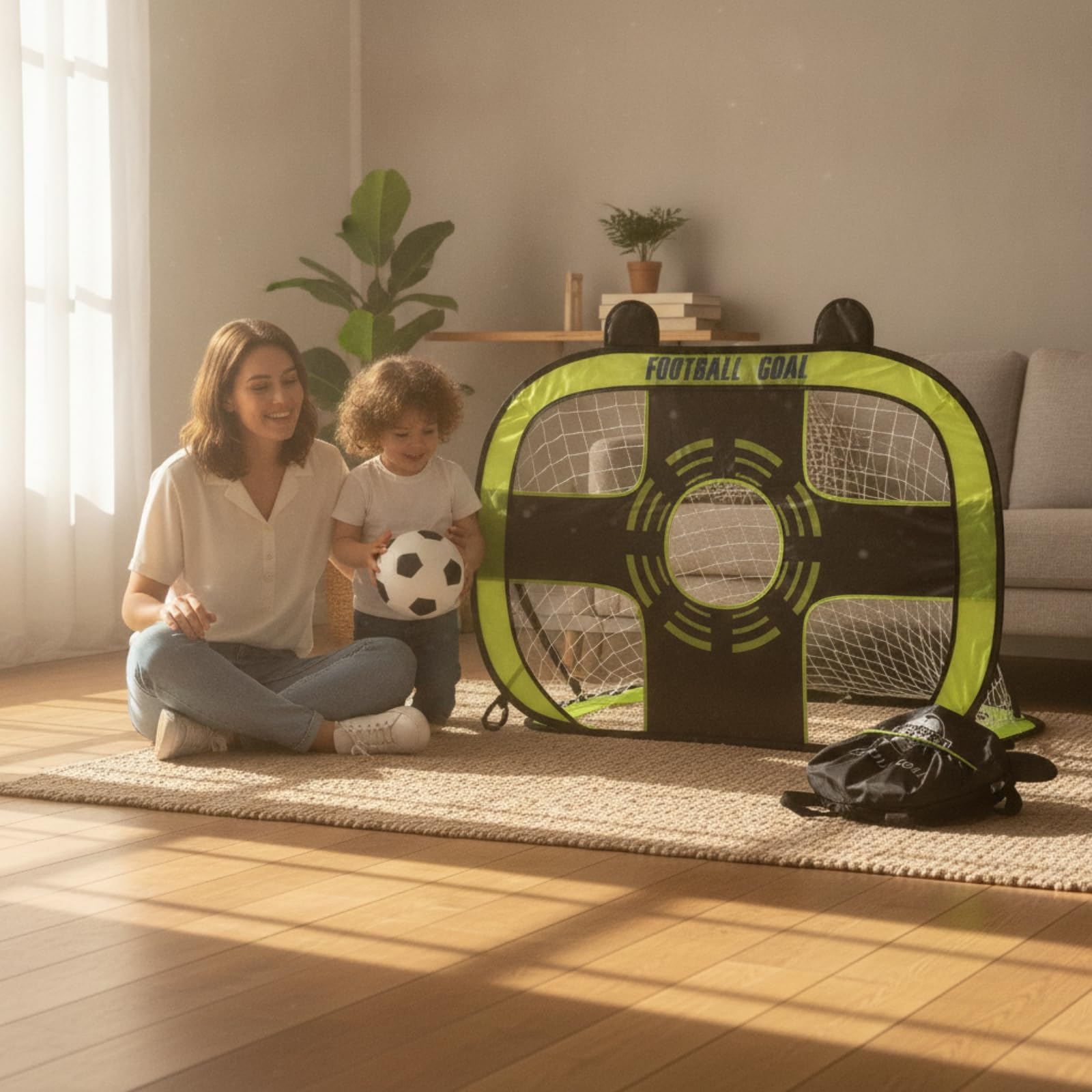 Porría Fútbol Plegable con Portátil Porría Fútbol con Bolsa Resisn para Jardín
