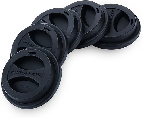 KSENDALO - Tapas para tazas de café (3.15 pulgadas de diámetro interior, 3.43 pulgadas de diámetro exterior), tapas de silicona reutilizables más