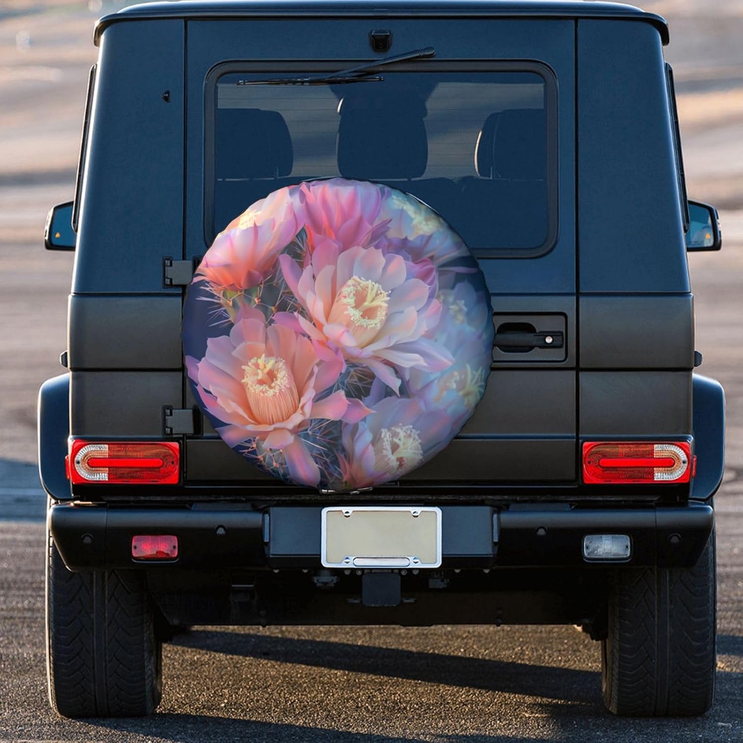 Cactus Floral Bloom Print Tire Cover Universal Spare Wheel for Trailer Rv SUV Truck Camper Travel Accessories