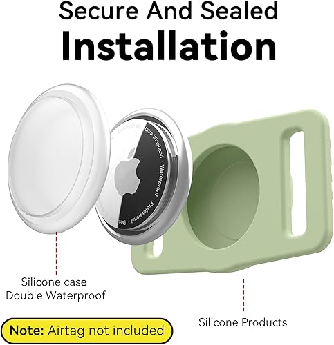 Miniatura 2 de Soporte para collar de perro para Airtag 2 unidades, soporte impermeable para Apple AirTag, funda de silicona para collares de perro