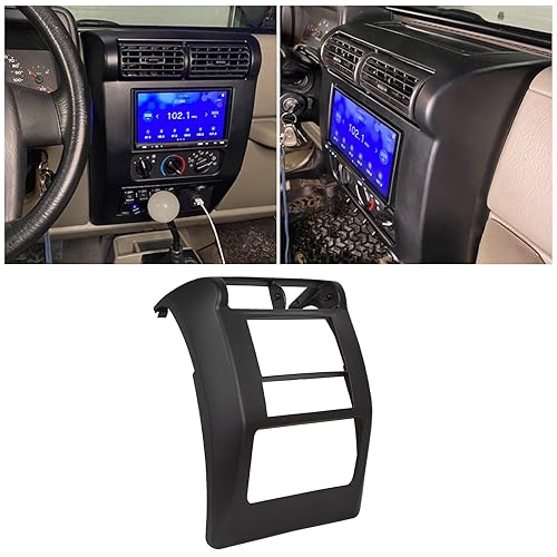 HECASA Kit de tablero de doble DIN con arnés de cableado compatible con Jeep Wrangler TJ Radio Dash Bisel 2003-2006