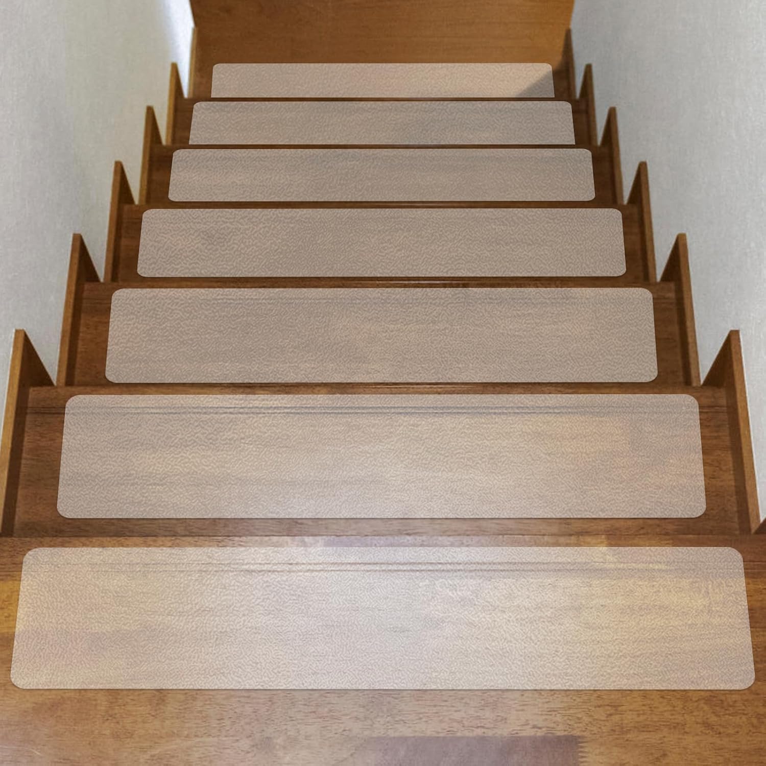 Clear Stair Treads Non Slip Tape, 2 Pack 4 x 24 Inch Transparent Anti Slip Grip Strips, Waterproof PEVA Stair Safety Tape, Barefoot Friendly Anti Skid Traction for Indoor Outdoor Stairs, Steps, Decks-picture-34