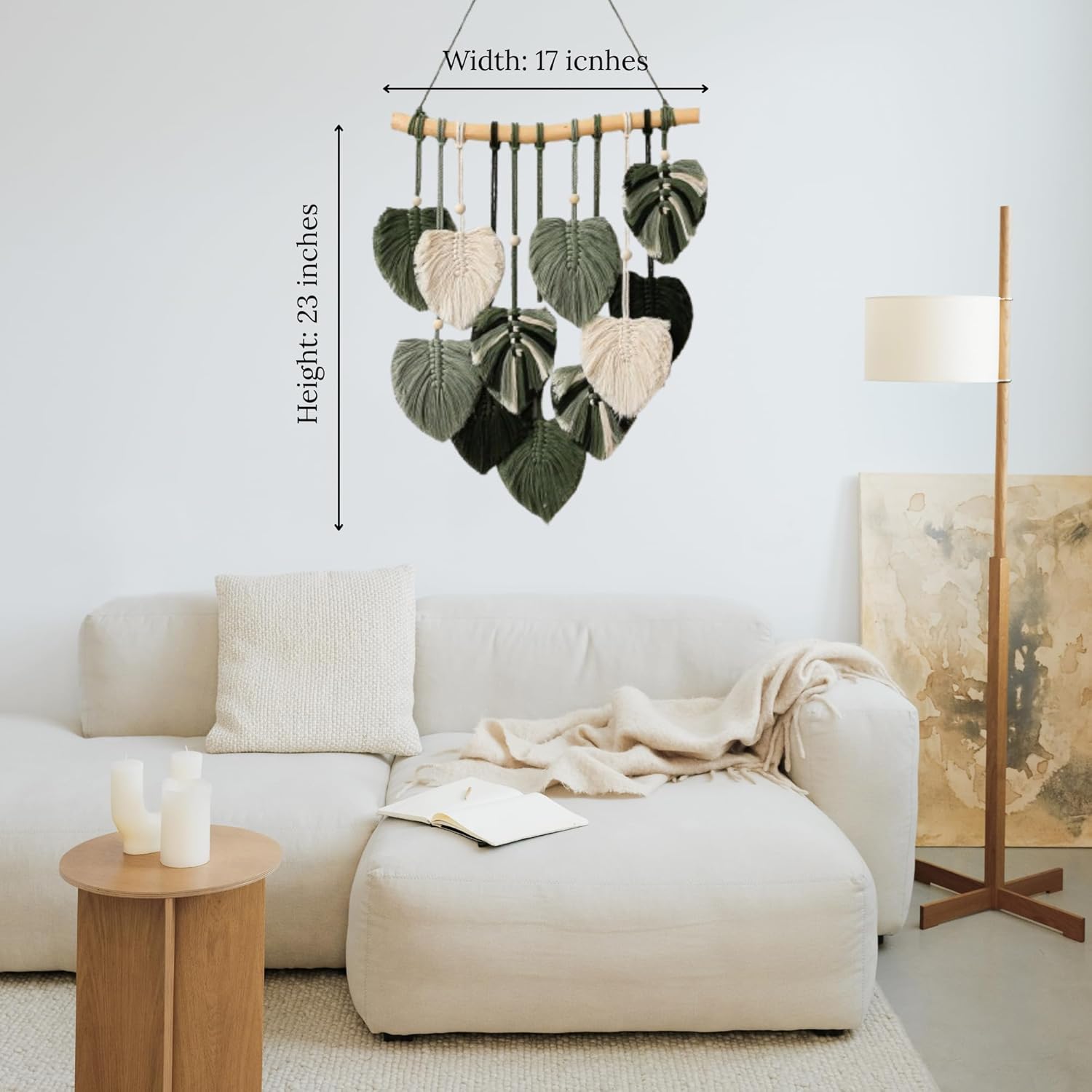 Boho Wall Decor - Large Macrame Wall Hanging - Boho Bedroom Decor - Tapestry for Bedroom - Rustic Style - 17x23 inches