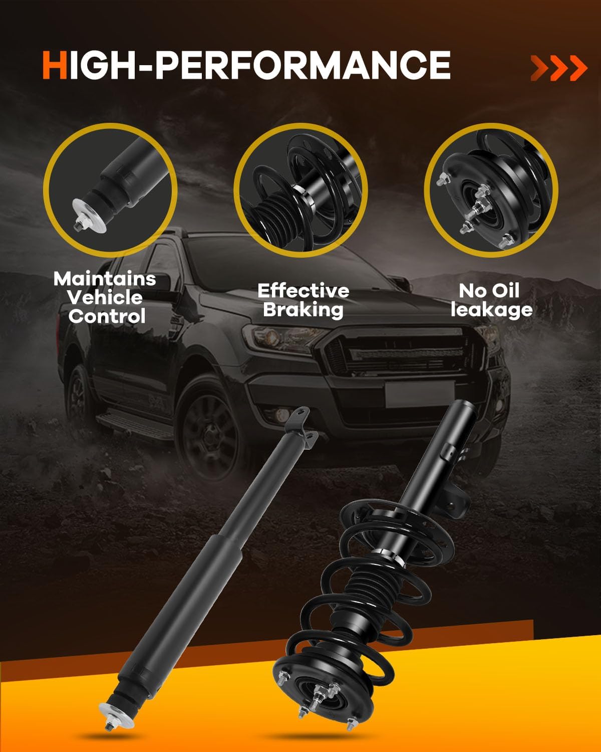 OCPTY 4x Front and Rear Complete Struts Spring Assembly Shocks Fits 2010-2011 for Ford Taurus Quick Struts Assembly with 272532 349165 5648