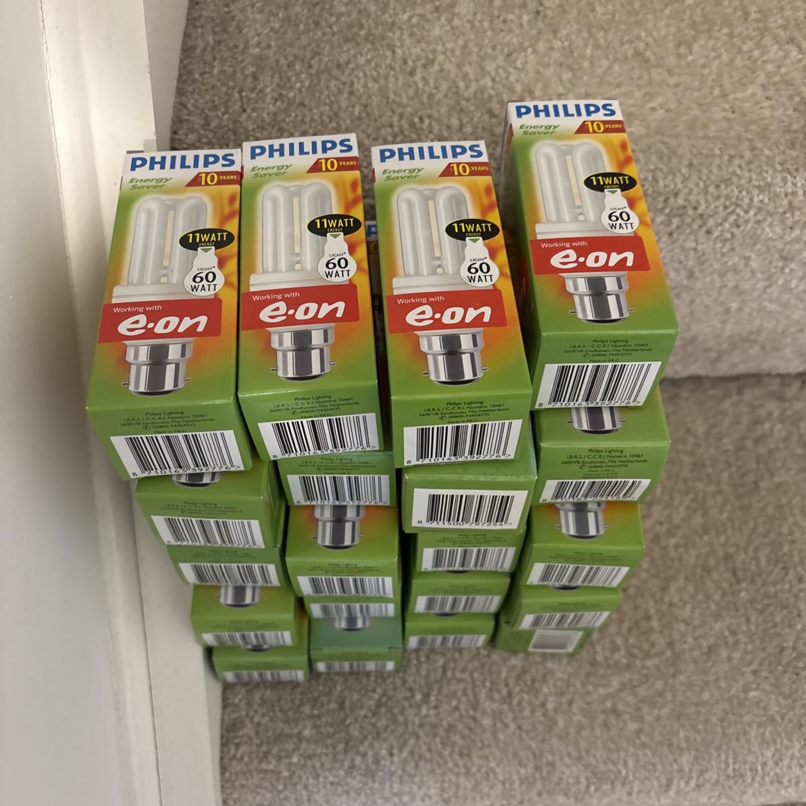 1x 11W 60W Philips Low Energy Power Saving  Stick Light Bulbs BC B22 Lamps R56
